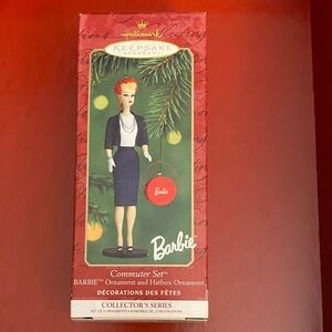 Hallmark Keepsake Barbie Ornament with Red and Blue Accents